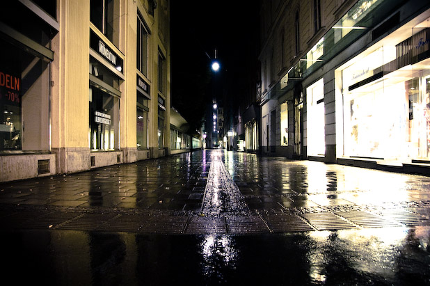 night, rain